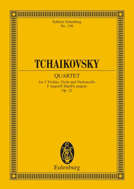 Tchaikovsky: Quartet No. 2 F major Opus 22 CW 91 (Study Score) published by Eulenburg